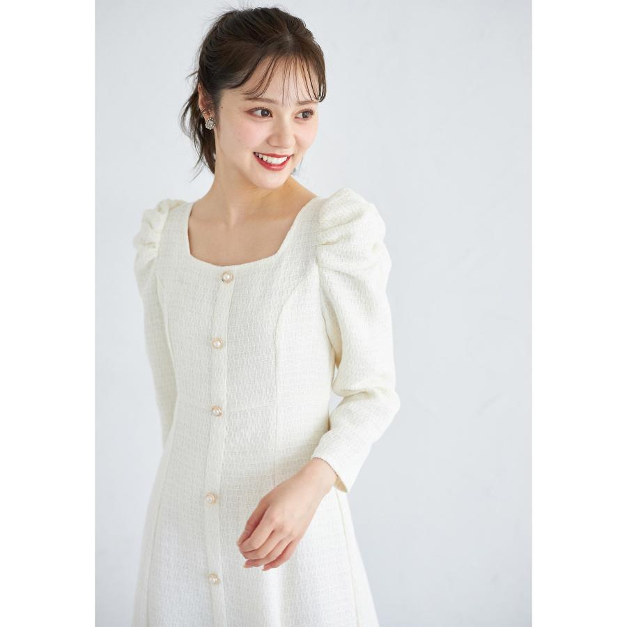 tocco closet パール飾り釦付きパワーショルダーラメツイード tocco closet パール飾り釦付きパワーショルダーラメツイード