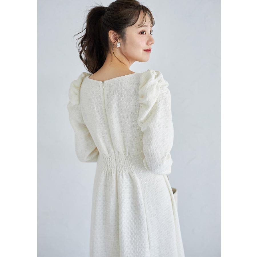 tocco closet パール飾り釦付きパワーショルダーラメツイード tocco closet パール飾り釦付きパワーショルダーラメツイード