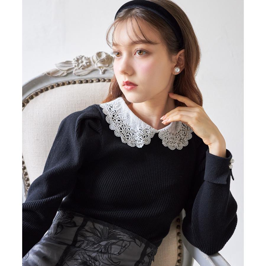 tocco closet（トッコ クローゼット） 2WAYビジューレース襟付き