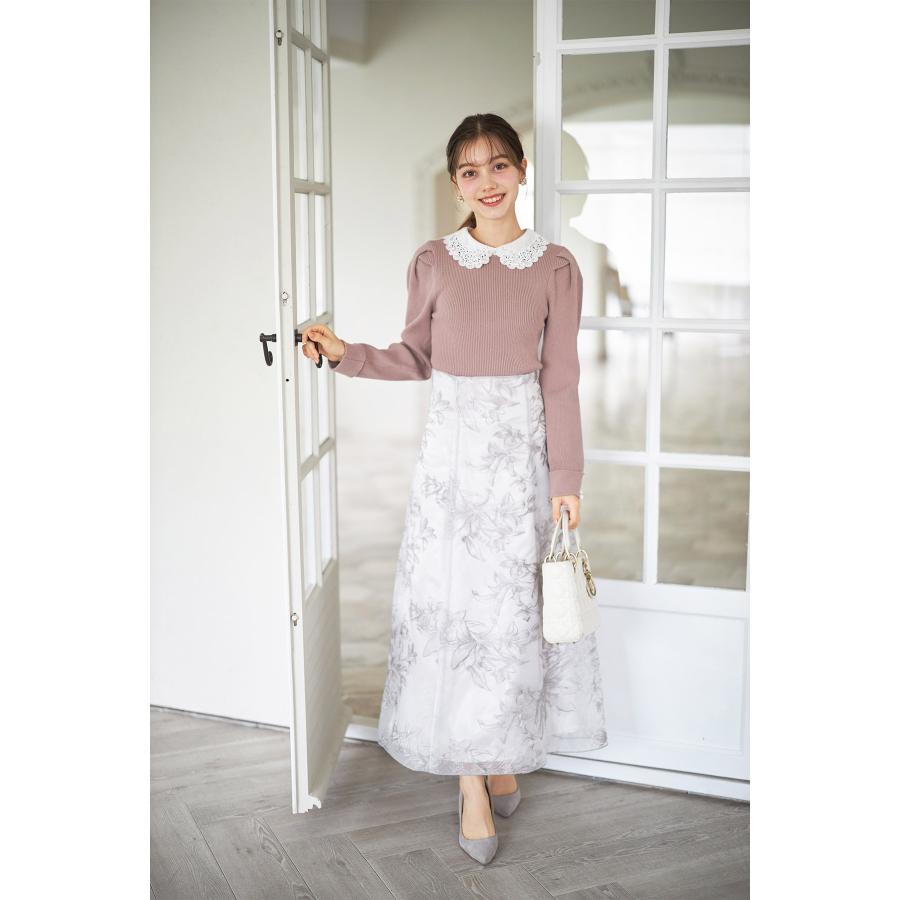 tocco closet（トッコ クローゼット） バックレースアップフラワー刺繍