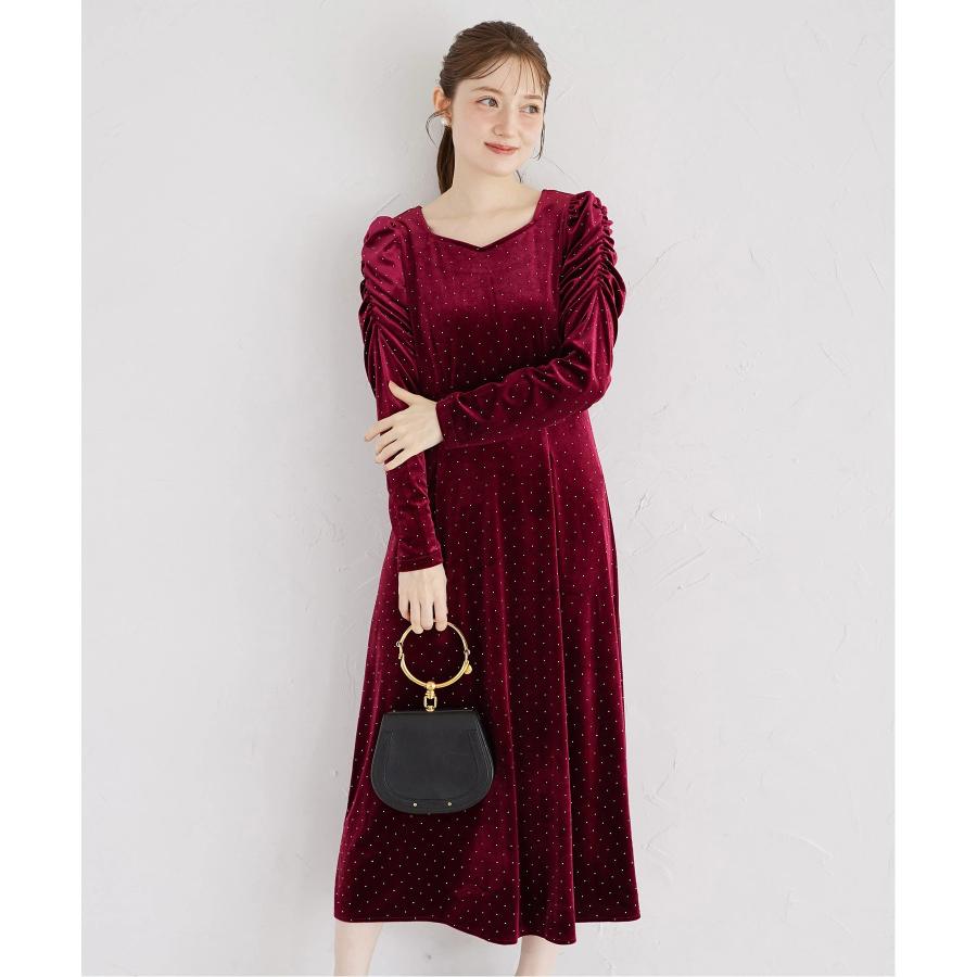 tocco closet ストーン付きパワーショルダーカットベロア