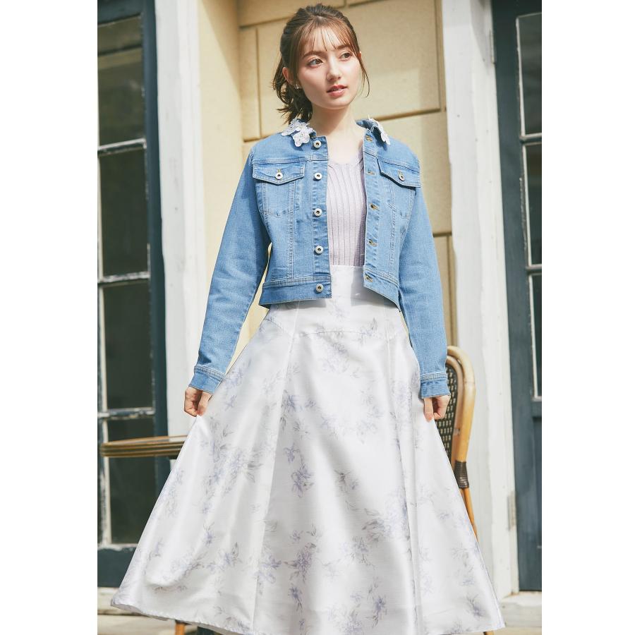 tocco closet（トッコ クローゼット） フラワーレース付きデニム