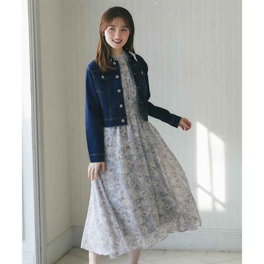 tocco closet（トッコ クローゼット） フラワーレース付きデニム