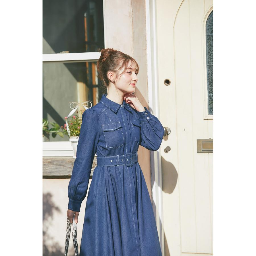 tocco closet（トッコ クローゼット） ベルト付きビジュー釦ステッチ