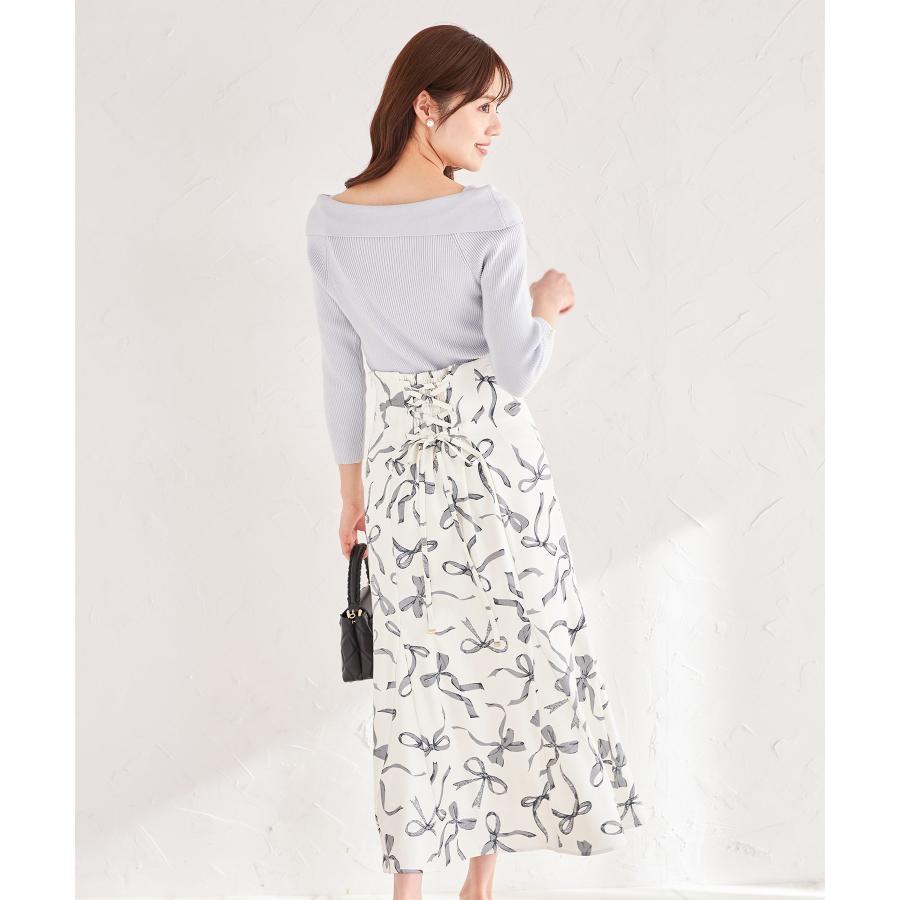 tocco closet バックレースアップリボンプリントマーメイド tocco closet バックレースアップリボンプリントマーメイド