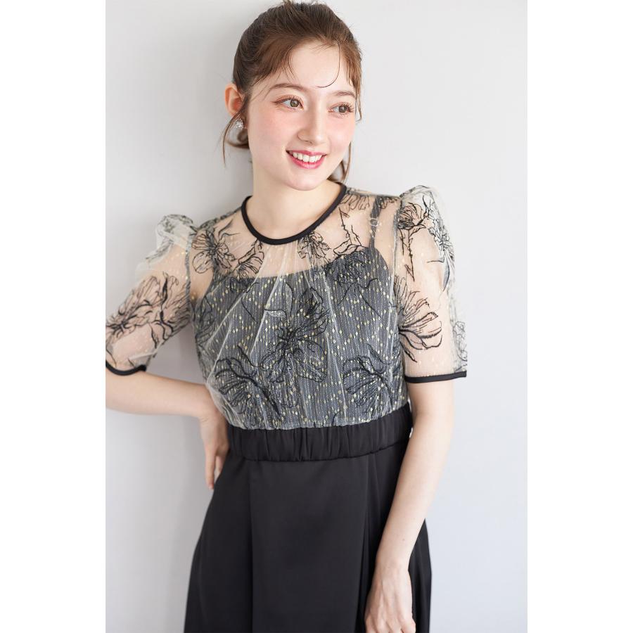 tocco closet（トッコ クローゼット） きらきらレーストップス×サテン
