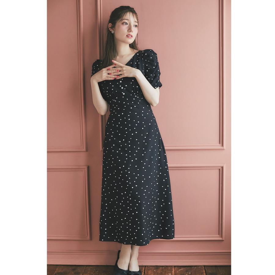tocco closet パール付きバックレースアップハートドット