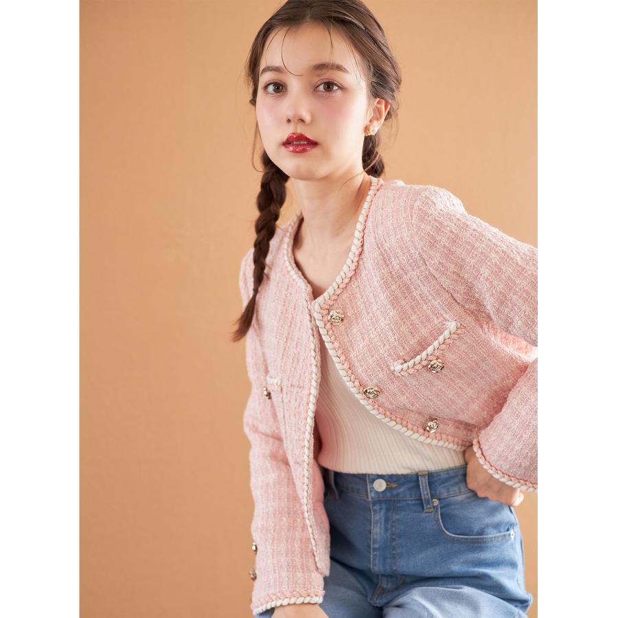 tocco closet（トッコ クローゼット） フラワー釦ファンシーツイード