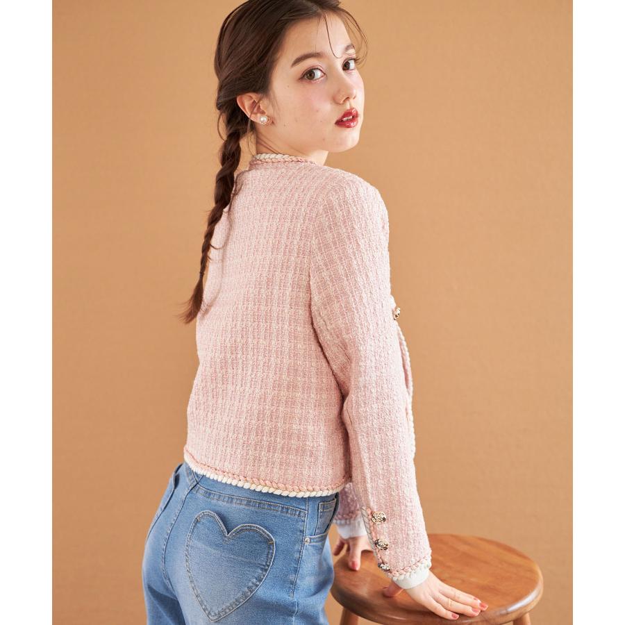 tocco closet（トッコ クローゼット） フラワー釦ファンシーツイード