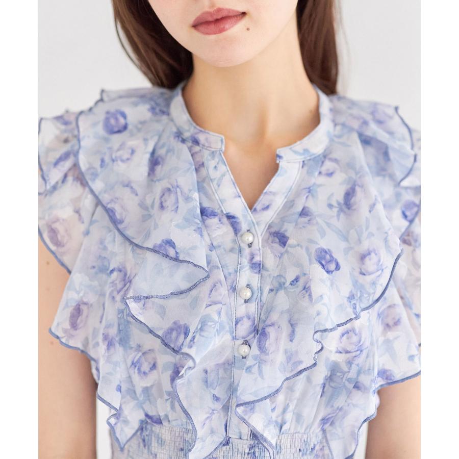 tocco closet（トッコ クローゼット） パール釦ラッフルフリルシアー 