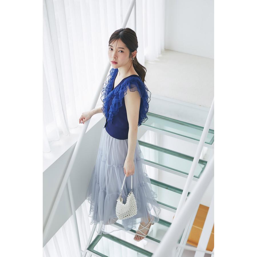 tocco closet（トッコ クローゼット） チュールフリル付きパール釦