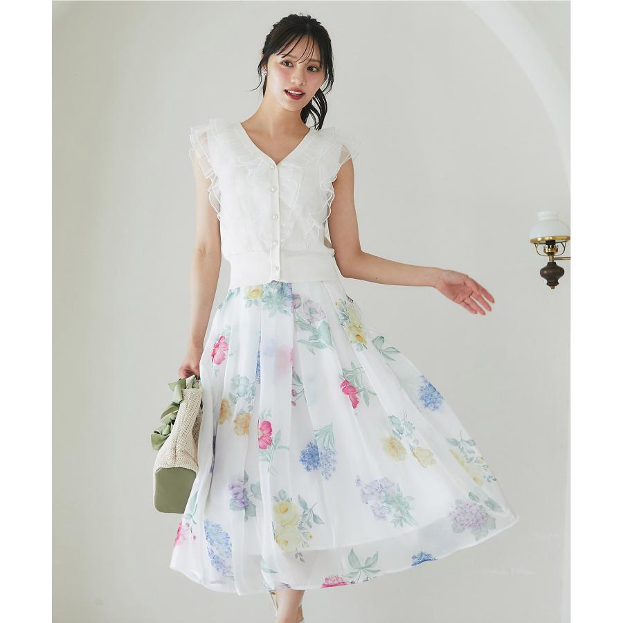 tocco closet（トッコ クローゼット） チュールフリル付きパール釦