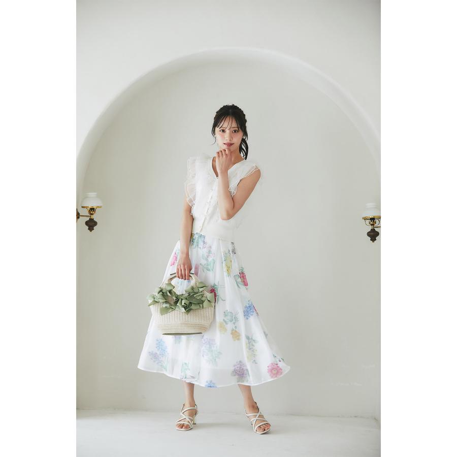 tocco closet チュールフリル付きパール釦ニットベスト 【julieta