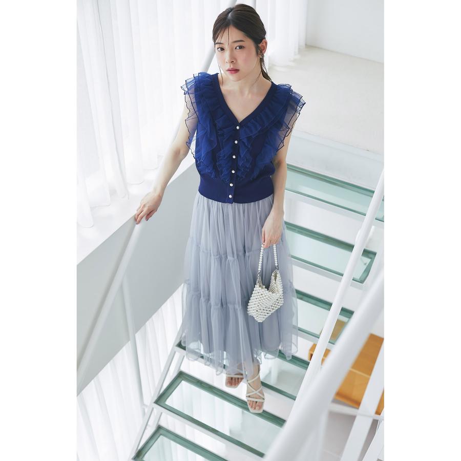 tocco closet（トッコ クローゼット） チュールフリル付きパール釦