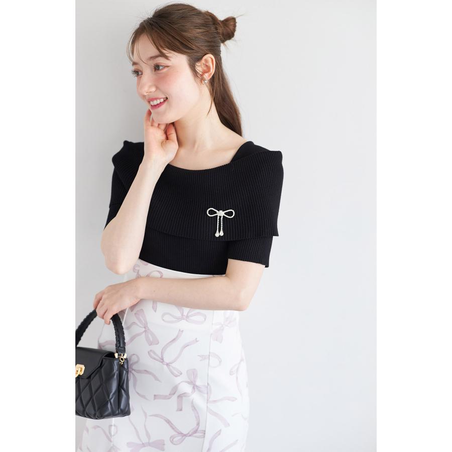 tocco closet（トッコ クローゼット） ビジューリボンブローチ付き