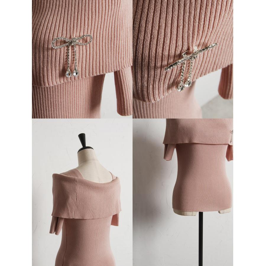 tocco closet（トッコ クローゼット） ビジューリボンブローチ付き