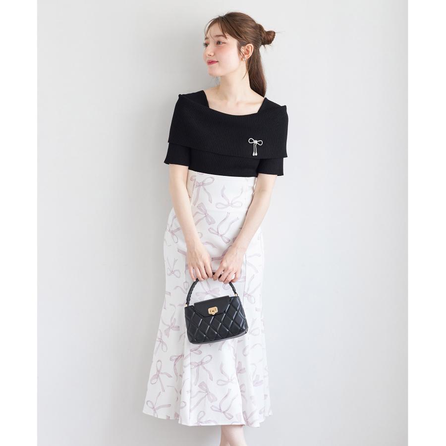 tocco closet（トッコ クローゼット） ビジューリボンブローチ付き