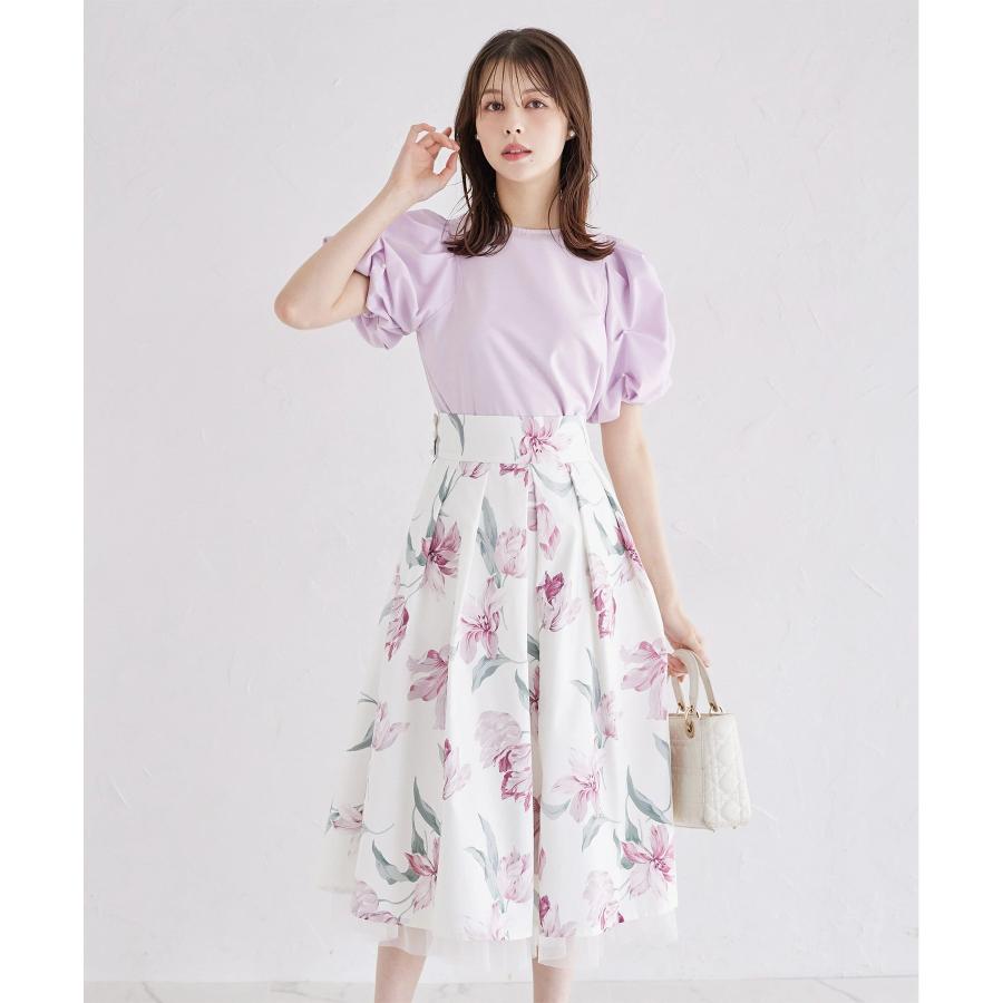 tocco closet 袖パール付きスモッキングブラウス【fituiry