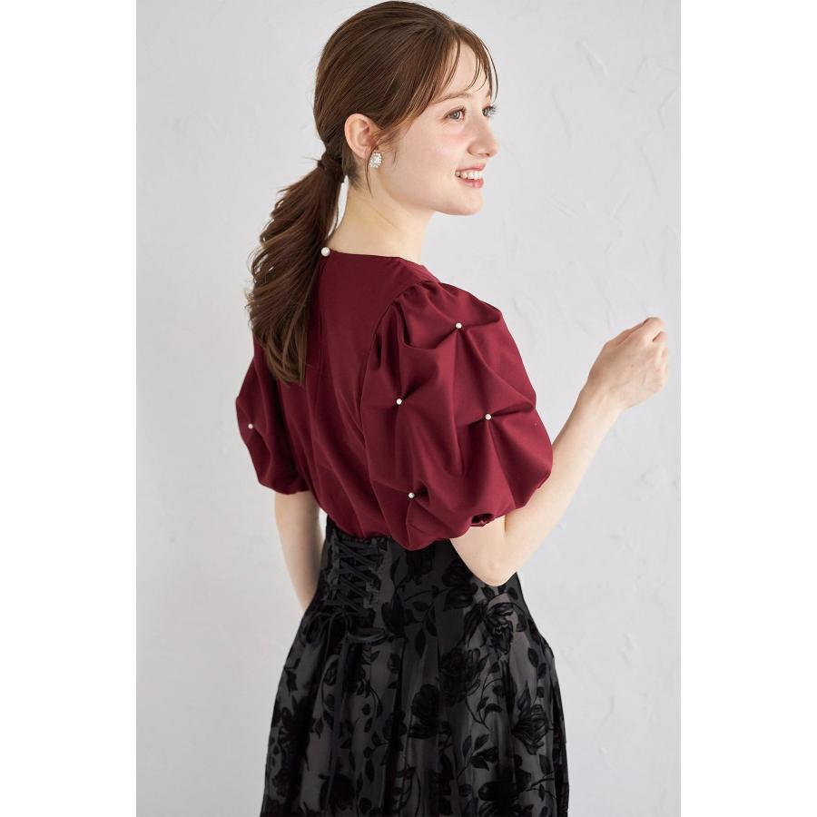 tocco closet（トッコ クローゼット） 袖パール付きスモッキング