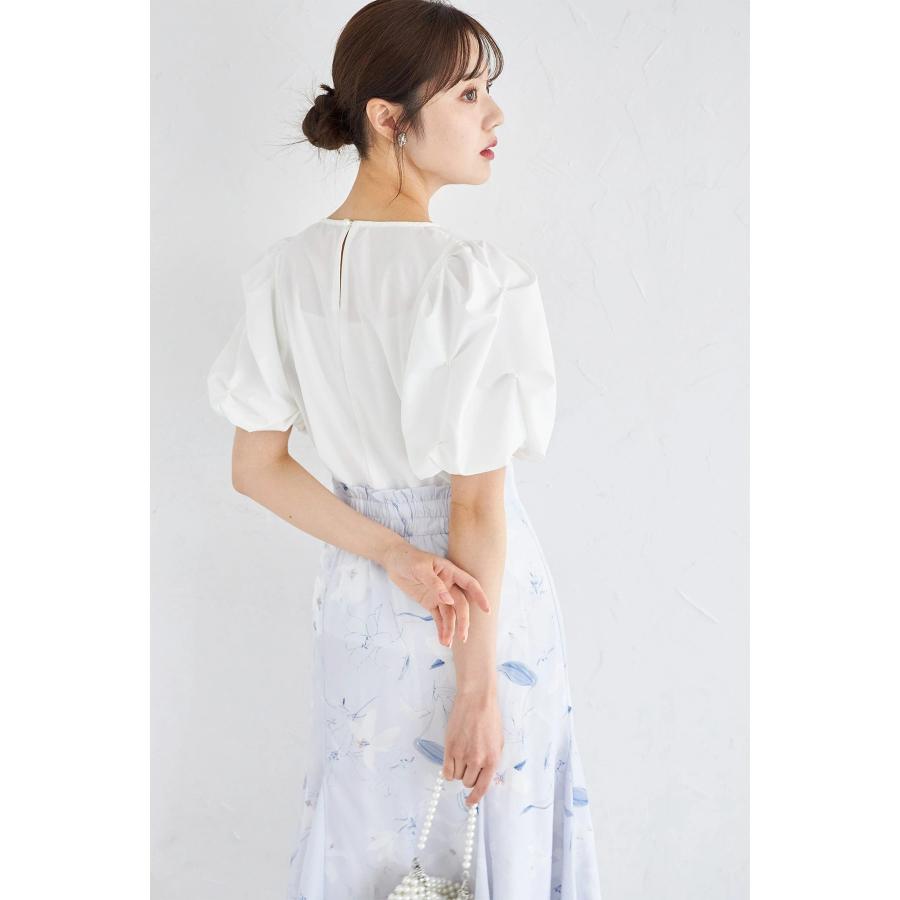 tocco closet 袖パール付きスモッキングブラウス【fituiry