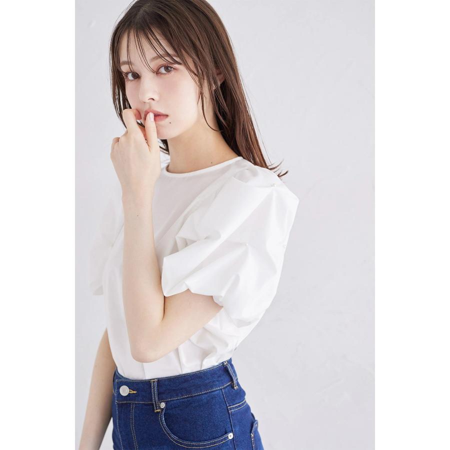 tocco closet 袖パール付きスモッキングブラウス【fituiry