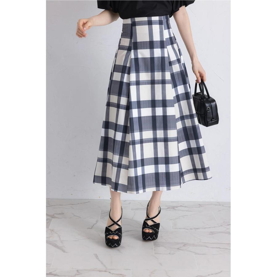 tocco closet（トッコ クローゼット） ウエストダーツチェック柄フレア