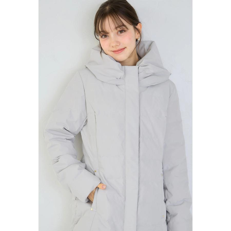 リボンカラーダウンロングコート　グレー tocco closet（トッコ クローゼット） リボンカラーダウンロングコート