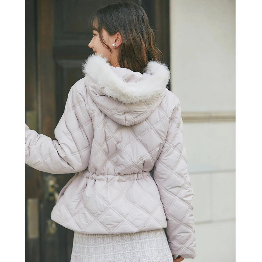 フードファー取り外し可能ドロスト付きキルティングショートコート　新品　未使用 tocco closet（トッコ クローゼット） フードファー取り外し可能