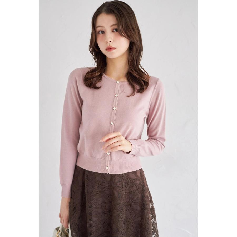 tocco closet（トッコ クローゼット） コラーゲン加工フラワー釦ニット