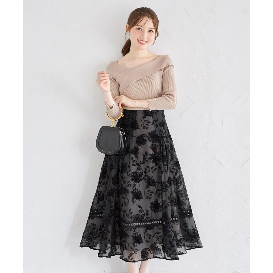 tocco closet バックレースアップシアーフロッキーフラワー