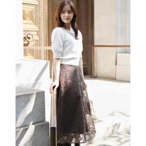 新品❤️レザレクション❤️スカート tocco closet リボン刺繍シアーフレアスカート【sambina