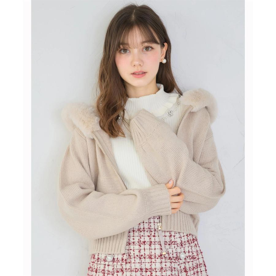 tocco closet（トッコ クローゼット） ファー付きニットパーカー 1月5