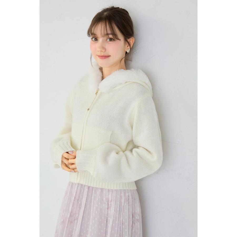 tocco - tocco closet☆ビジュー刺繍ポケットファーフードつきコーディガン tocco closet（トッコ クローゼット） ファー付きニットパーカー 1月5