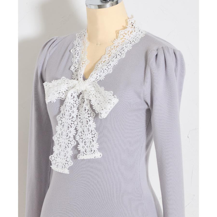 tocco closet（トッコ クローゼット） レースボウタイリボン付き配色