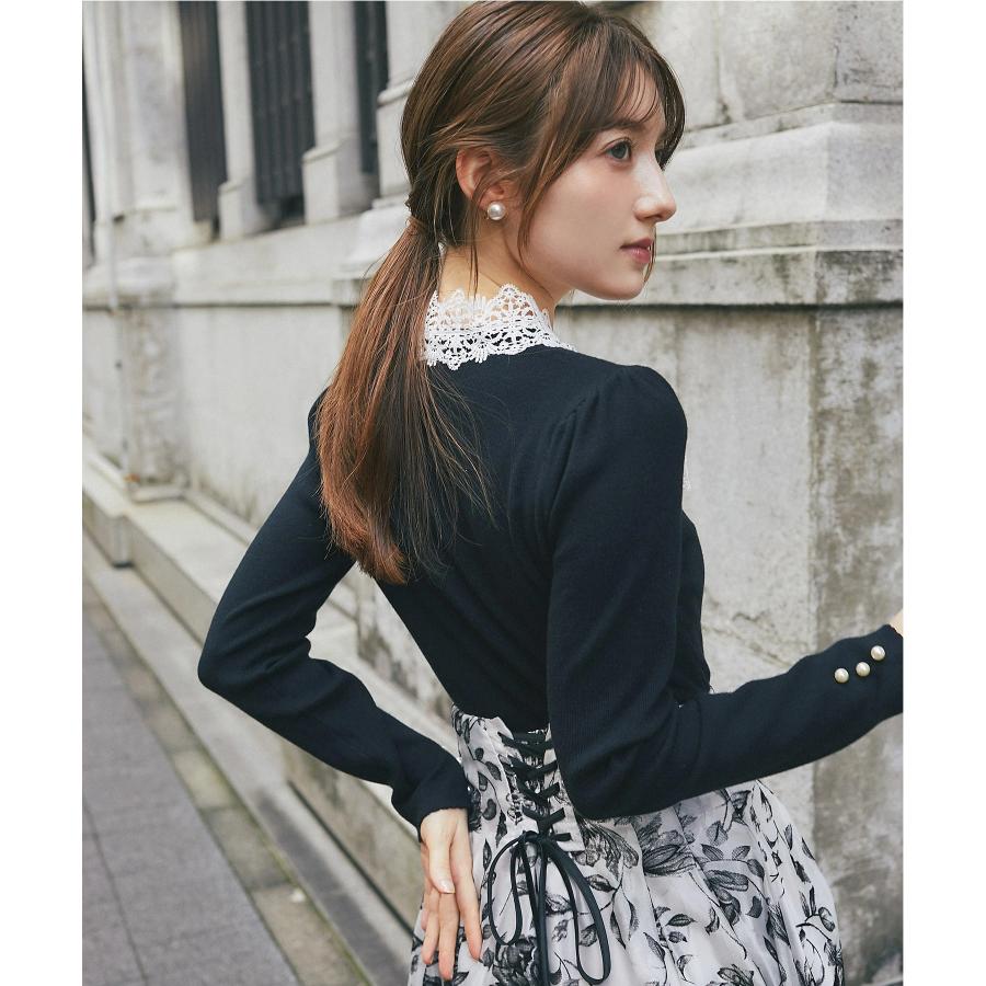 tocco closet（トッコ クローゼット） レースボウタイリボン付き配色