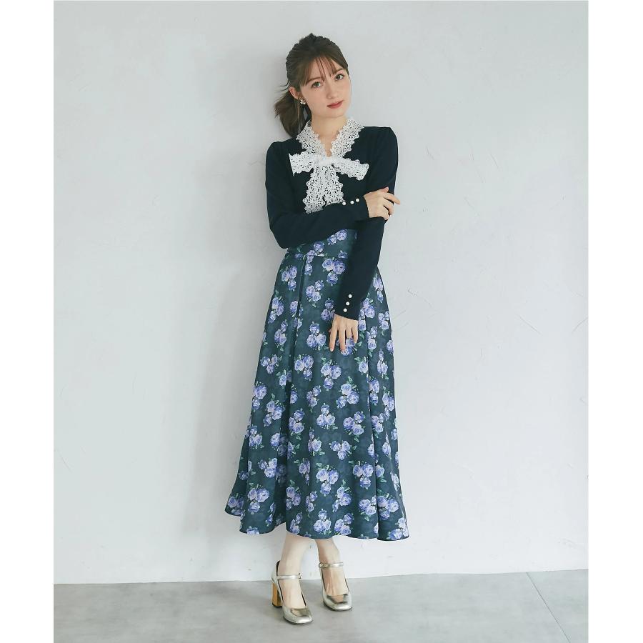 tocco closet（トッコ クローゼット） レースボウタイリボン付き配色