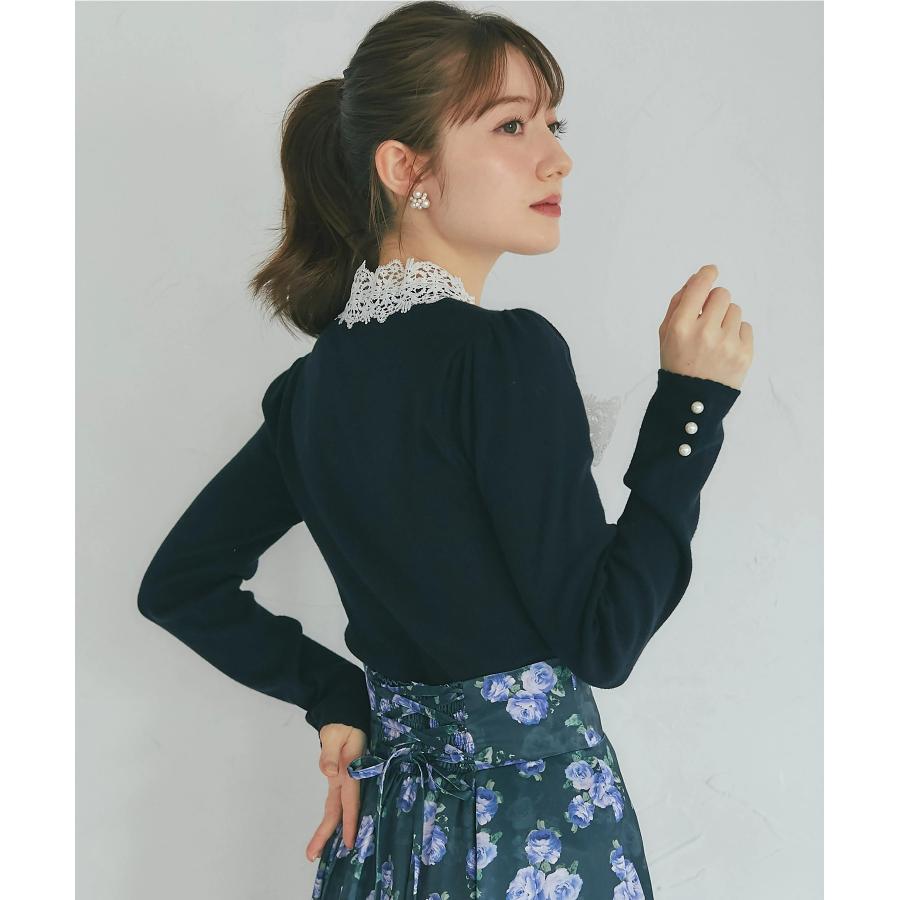 tocco closet（トッコ クローゼット） レースボウタイリボン付き配色