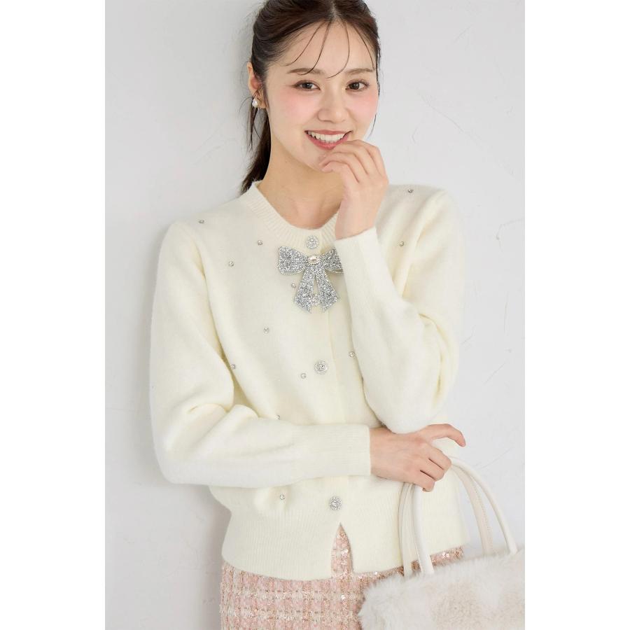 tocco closet（トッコ クローゼット） リボンビジュー付きニット
