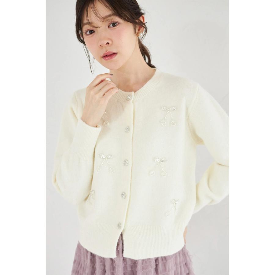 tocco closet（トッコ クローゼット） チェリービジュー付きニット