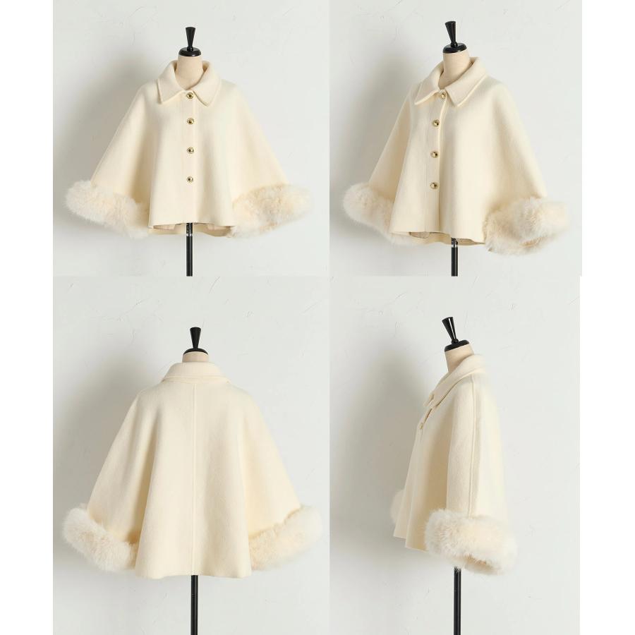 【新品・タグ付き】tocco closet ケープライクコート レディース M tocco closet（トッコ クローゼット） 2WAYファー付きケープライク