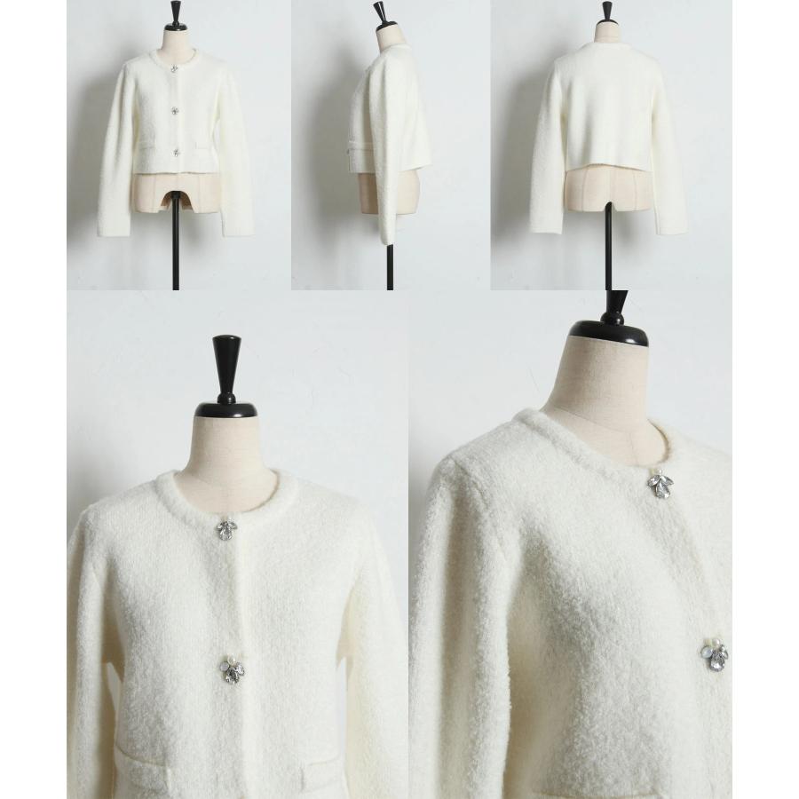 tocco closet（トッコ クローゼット） パール＆ビジュー付きニット