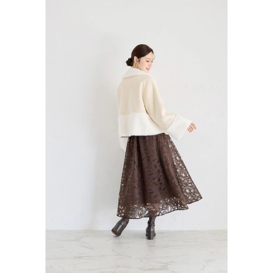 トッコクローゼット フェイクムートンコート tocco closet（トッコ クローゼット） シャギーファー切り替えフェイク