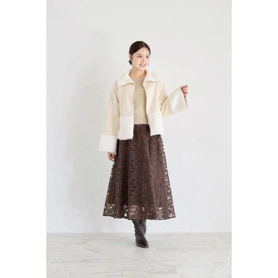 tocco closet（トッコ クローゼット） シャギーファー切り替えフェイク