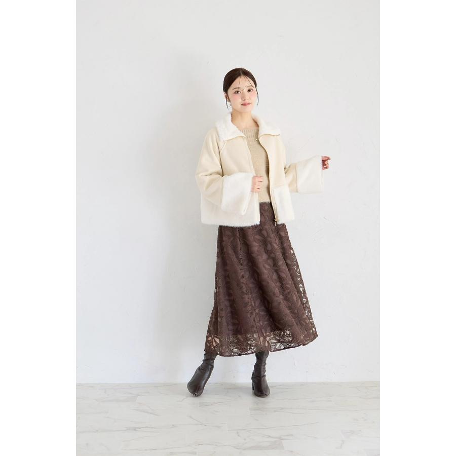 トッコクローゼット フェイクムートンコート tocco closet（トッコ クローゼット） シャギーファー切り替えフェイク