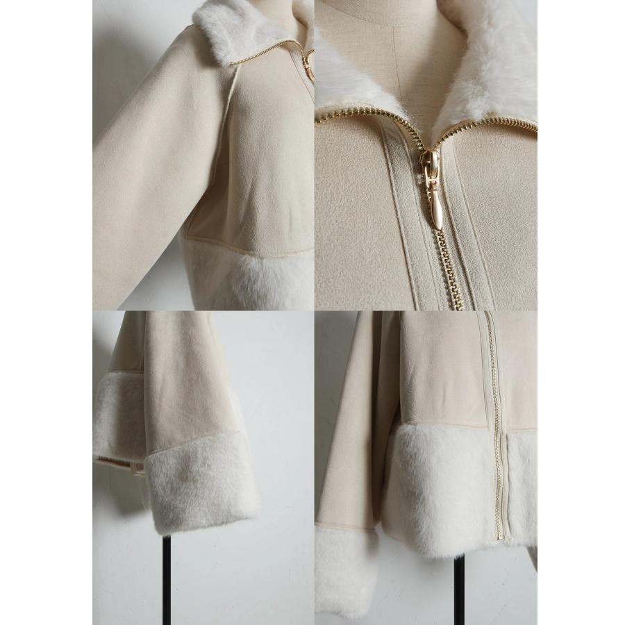 tocco closet（トッコ クローゼット） シャギーファー切り替えフェイク