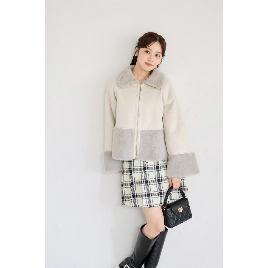 tocco closet（トッコ クローゼット） シャギーファー切り替えフェイク