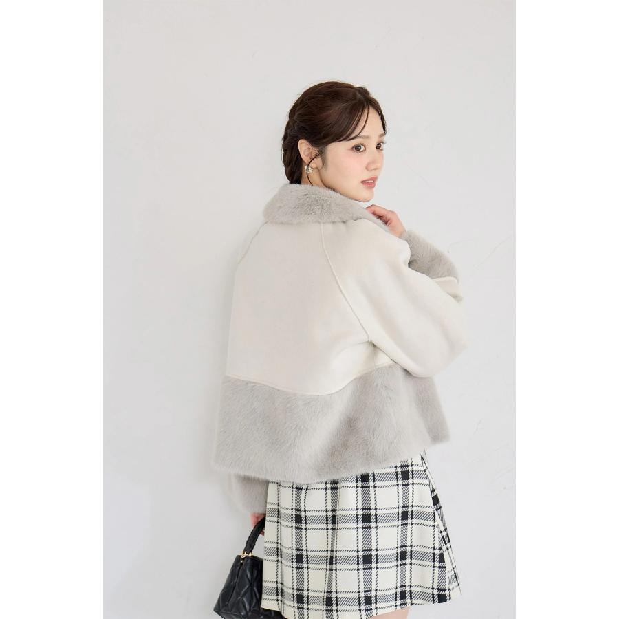 tocco closet（トッコ クローゼット） シャギーファー切り替えフェイク