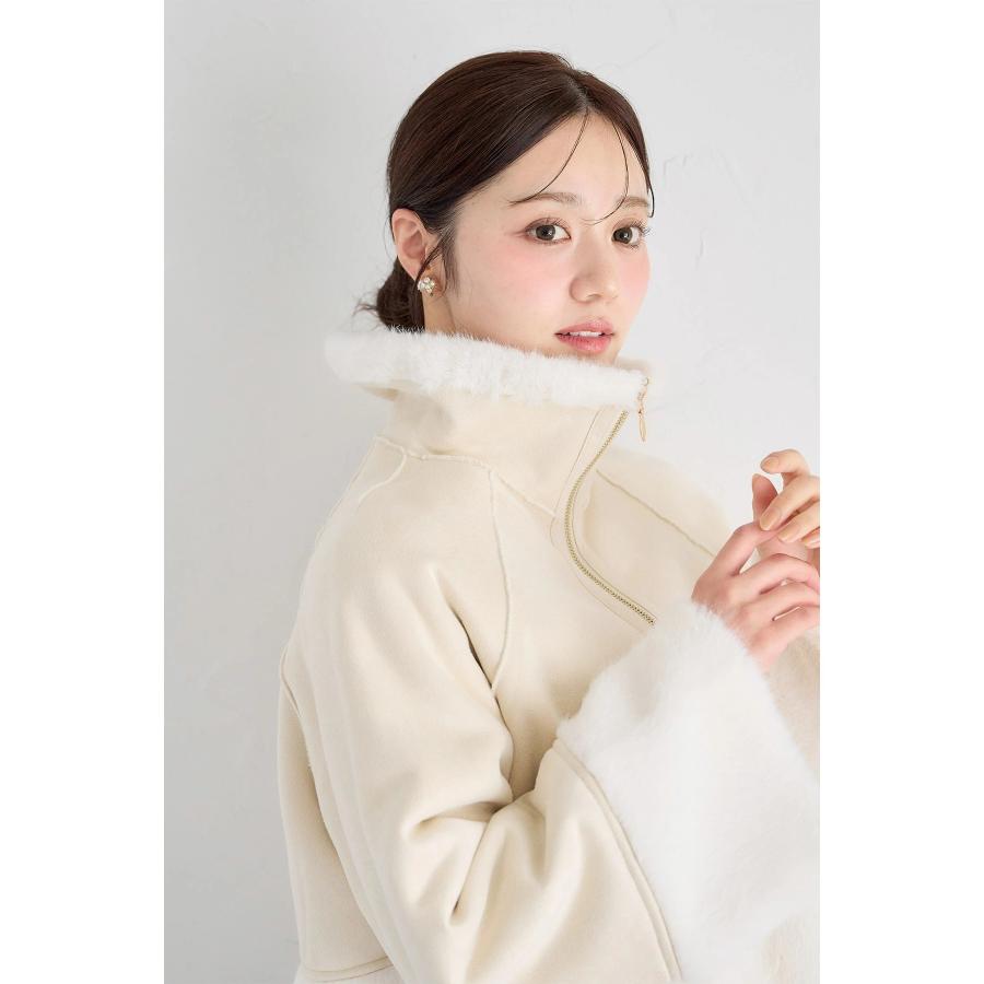 トッコクローゼット フェイクムートンコート tocco closet（トッコ クローゼット） シャギーファー切り替えフェイク
