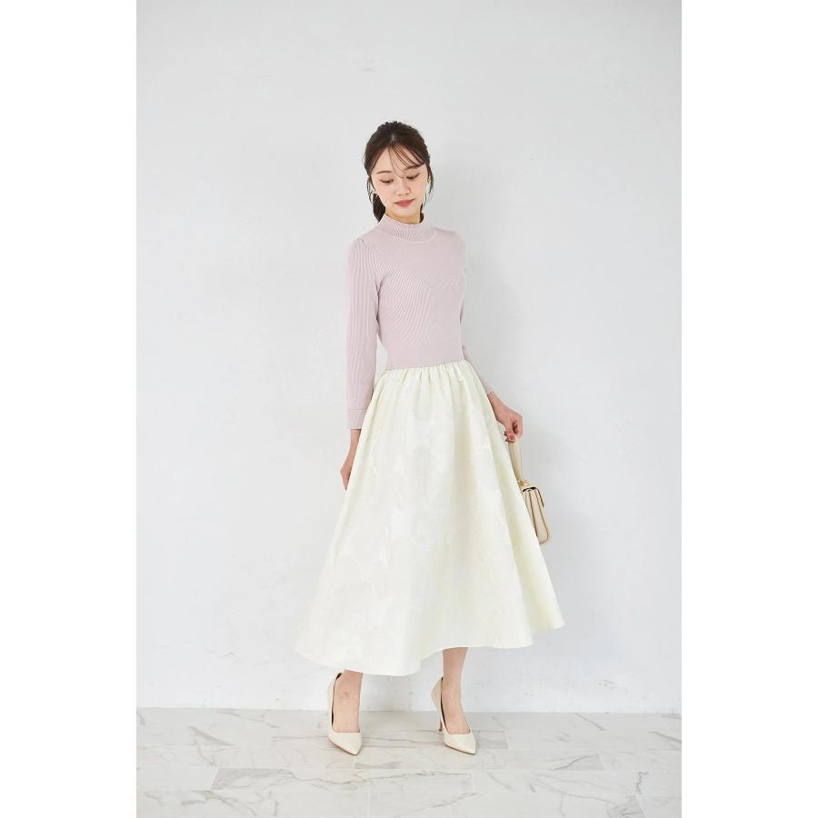 tocco closet（トッコ クローゼット） フラワージャガードドッキングニットワンピース : tocco closet - 通販 ...
