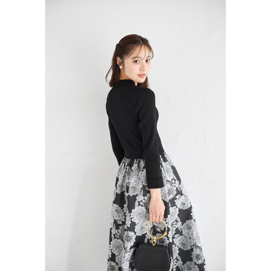 tocco closet（トッコ クローゼット） フラワージャガードドッキングニットワンピース : tocco closet - 通販 ...